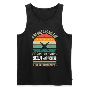 Je ne suis pas parfait mais je suis boulanger - Débardeur bio Premium Homme - noir - Devant - Michal (187cm)