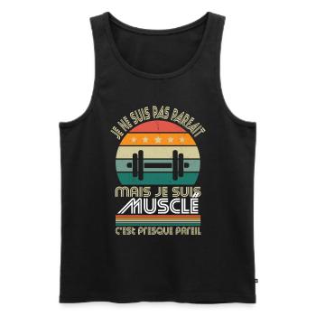 Musculation - Pas parfait mais musclé - Débardeur bio Premium Homme - noir - Devant - Michal (187cm)