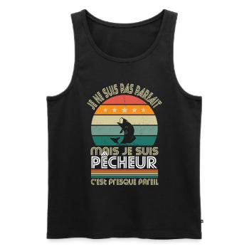 Je ne suis pas parfait mais je suis pêcheur - Débardeur bio Premium Homme - noir - Devant - Michal (187cm)