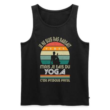 Je ne suis pas parfait mais je fais du yoga - Débardeur bio Premium Homme - noir - Devant - Michal (187cm)