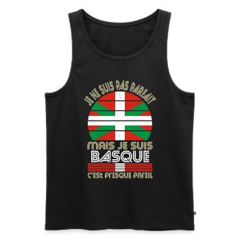 Je ne suis pas parfait mais je suis Basque - Débardeur bio Premium Homme - noir - Devant - Michal (187cm)