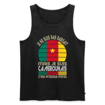 Je ne suis pas parfait mais je suis Camerounais - Débardeur bio Premium Homme - noir - Devant - Michal (187cm)