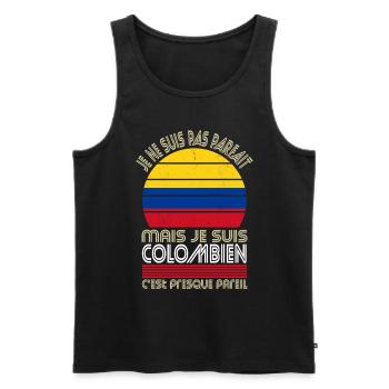 Je ne suis pas parfait mais je suis Colombien - Débardeur bio Premium Homme - noir - Devant - AI Model Male 178 light (178cm)
