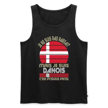 Je ne suis pas parfait mais je suis Danois - Débardeur bio Premium Homme - noir - Devant - AI Model Male 178 light (178cm)