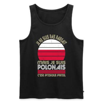 Je ne suis pas parfait mais je suis Polonais - Débardeur bio Premium Homme - noir - Devant - AI Model Male 178 light (178cm)