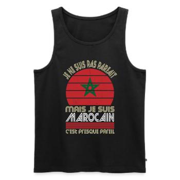 Je ne suis pas parfait mais je suis Marocain - Débardeur bio Premium Homme - noir - Devant - Michal (187cm)