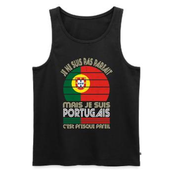 Je ne suis pas parfait mais je suis Portugais - Débardeur bio Premium Homme - noir - Devant - Michal (187cm)