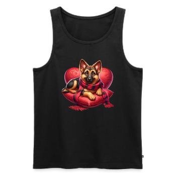 Deutscher Schäferhund Kunst - Männer Premium Bio Tank Top - Schwarz - Vorne - AI Model Male 178 light (178cm)