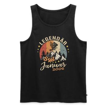 Legendär seit Januar 2006 Geburtstag - Männer Premium Bio Tank Top - Schwarz - Vorne - AI Model Male 178 light (178cm)