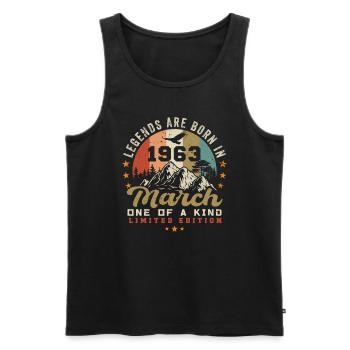 März 1963 Jahrgang Geburtstag Retro Geschenk - Männer Premium Bio Tank Top - Schwarz - Vorne - Michal (187cm)