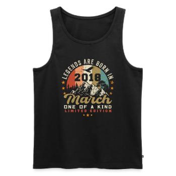 März 2018 Jahrgang Geburtstag Retro Geschenk - Männer Premium Bio Tank Top - Schwarz - Vorne - Michal (187cm)