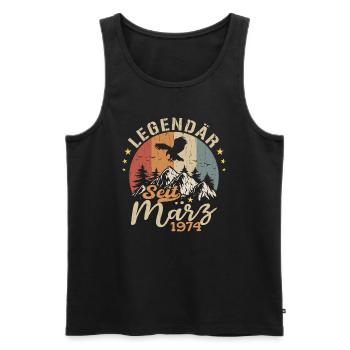 Legenden Werden Im März 1974 Geboren - 1974 - Männer Premium Bio Tank Top - Schwarz - Vorne - Michal (187cm)