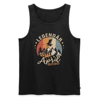 April 2020 Jahrgang geboren Vintage Geburtstag - Männer Premium Bio Tank Top - Schwarz - Vorne - Michal (187cm)