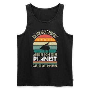 I'm not perfect, but I'm a pianist - Men's Premium Organic Tank Top - black - Front - AI Model Male 178 light (178cm)