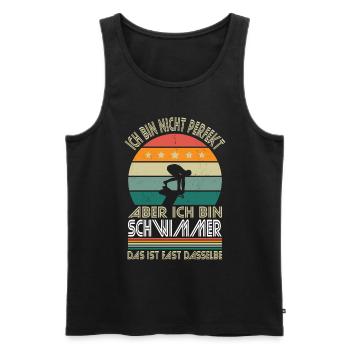 I'm not perfect, but I'm a swimmer - Men's Premium Organic Tank Top - black - Front - AI Model Male 178 light (178cm)