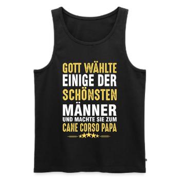 Cane Corso Papa - Männer Premium Bio Tank Top - Schwarz - Vorne - Michal (187cm)