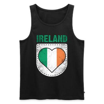 Irlande Drapeau Irlandais - Débardeur bio Premium Homme - noir - Devant - Michal (187cm)