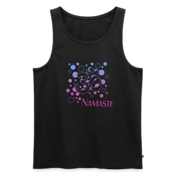 Namaste - Männer Premium Bio Tank Top - Schwarz - Vorne - AI Model Male 178 light (178cm)