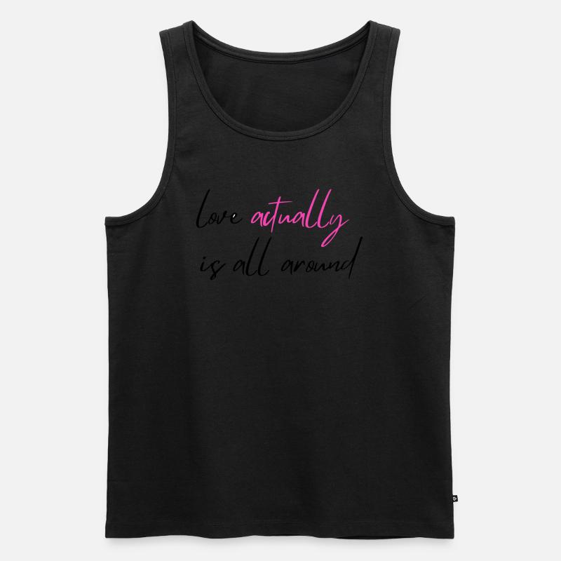 Liebe ist eigentlich überall - Männer Premium Bio Tank Top - Schwarz