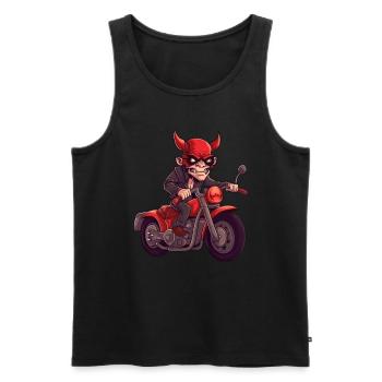 Motorrad Teufel - Männer Premium Bio Tank Top - Schwarz - Vorne - AI Model Male 178 light (178cm)