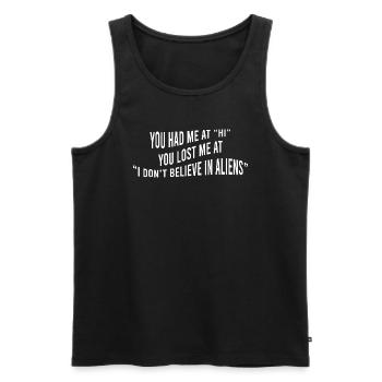 Meme Lustige Sprüche - Männer Premium Bio Tank Top - Schwarz - Vorne - AI Model Male 178 light (178cm)