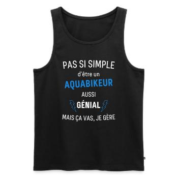 Aquabikeur Génial - Débardeur bio Premium Homme - noir - Devant - Michal (187cm)