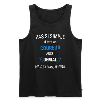 Toller Läufer - Männer Premium Bio Tank Top - Schwarz - Vorne - AI Model Male 178 light (178cm)
