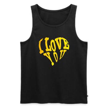 I love You, ich liebe dich, Bier, Beer - Männer Premium Bio Tank Top - Schwarz - Vorne - AI Model Male 178 light (178cm)