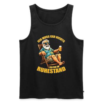 Rentner Ich muss gar nichts Rente 2026 Ruhestand - Männer Premium Bio Tank Top - Schwarz - Vorne - Michal (187cm)