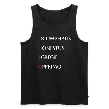 Theo - Männer Premium Bio Tank Top - Schwarz - Vorne - AI Model Male 178 light (178cm)