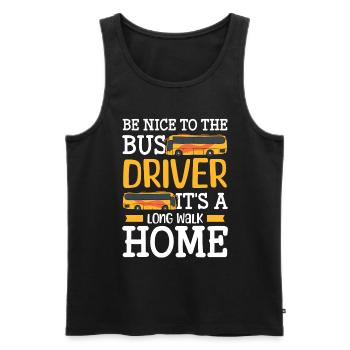Driver Bus driver Coach - Men's Premium Organic Tank Top - black - Front - Michal (187cm)