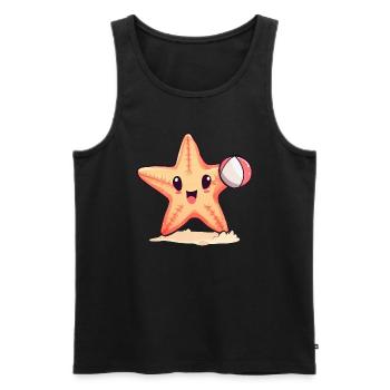 Seestern spielt Volleyball - Männer Premium Bio Tank Top - Schwarz - Vorne - Michal (187cm)