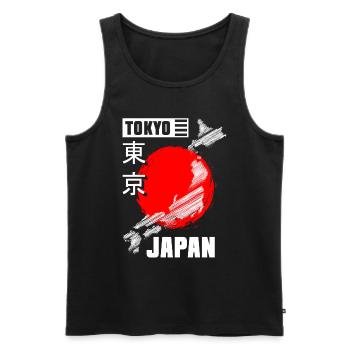 Tokyo World Tour Aventure - Débardeur bio Premium Homme - noir - Devant - AI Model Male 178 light (178cm)