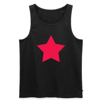 roter Stern, red star - Männer Premium Bio Tank Top - Schwarz - Vorne - Michal (187cm)
