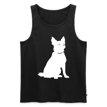 Chihuahua Hund Silhouette - Männer Premium Bio Tank Top - Schwarz - Vorne - Michal (187cm)