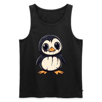 Pingouin Halloween Drôle Zombie - Débardeur bio Premium Homme - noir - Devant - Michal (187cm)