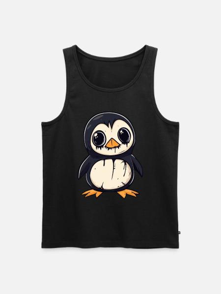 Penguin Halloween Funny Zombie - Men's Premium Organic Tank Top - black