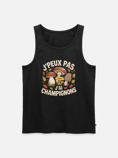 J'Peux Pas Champignons - Débardeur bio Premium Homme - noir