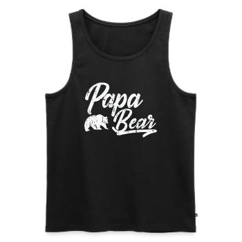 Papa Bear - Débardeur bio Premium Homme - noir - Devant - AI Model Male 178 light (178cm)