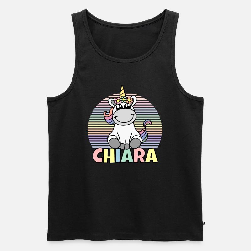 Chiara Einhorn Name - Männer Premium Bio Tank Top - Schwarz