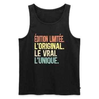 Édition Limitée L'Original Le Vrai L'Unique Homme - Débardeur bio Premium Homme - noir - Devant - Michal (187cm)