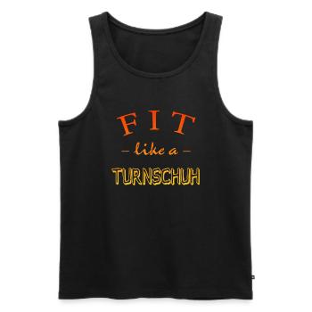 Fit like a Turnschuh, Gym, Fitness, Workout, Fit - Männer Premium Bio Tank Top - Schwarz - Vorne - Michal (187cm)