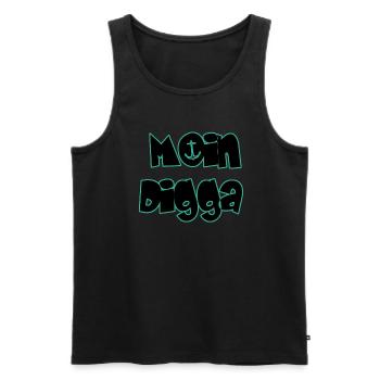 Moin Digga - Männer Premium Bio Tank Top - Schwarz - Vorne - AI Model Male 178 light (178cm)