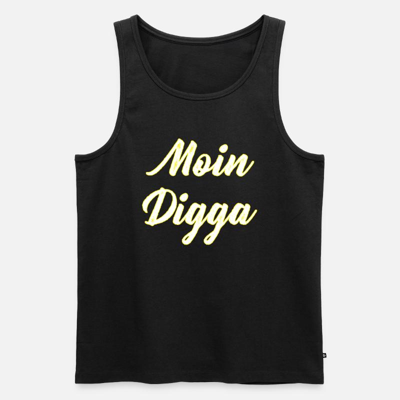 Moin Digga - Männer Premium Bio Tank Top - Schwarz