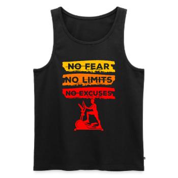 Cross Cardio Sportgerät Ausdauersport - Männer Premium Bio Tank Top - Schwarz - Vorne - AI Model Male 178 light (178cm)