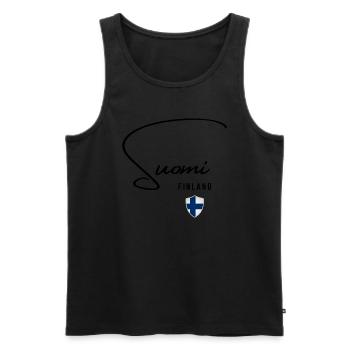 Flagge von Finnland, finnischer Stolz - Männer Premium Bio Tank Top - Schwarz - Vorne - AI Model Male 178 light (178cm)
