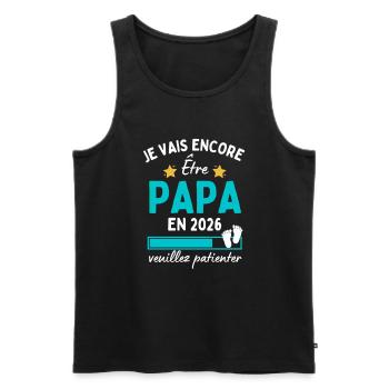 Je encore Être Papa en 2026 Cadeau Futur Papa - Débardeur bio Premium Homme - noir - Devant - Michal (187cm)