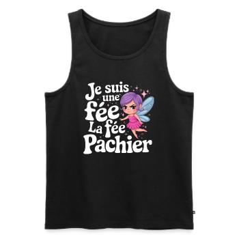 Je Suis Une Fée Pachier Femme Humour - Débardeur bio Premium Homme - noir - Devant - AI Model Male 178 light (178cm)
