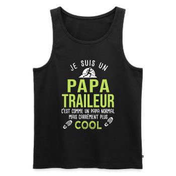 papa traieur ultra trail course à pied run - Débardeur bio Premium Homme - noir - Devant - Michal (187cm)