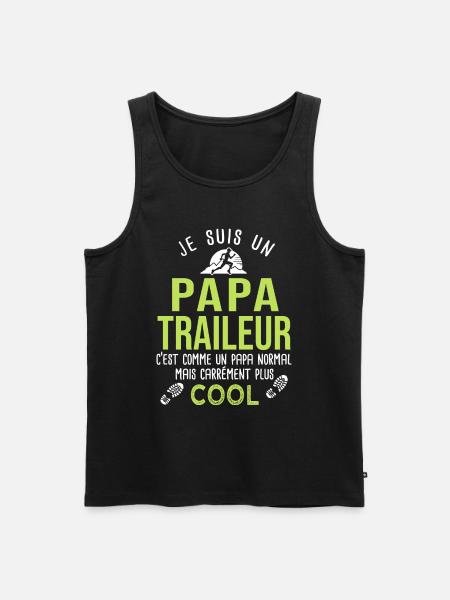 papa traieur ultra trail course à pied run - Débardeur bio Premium Homme - noir